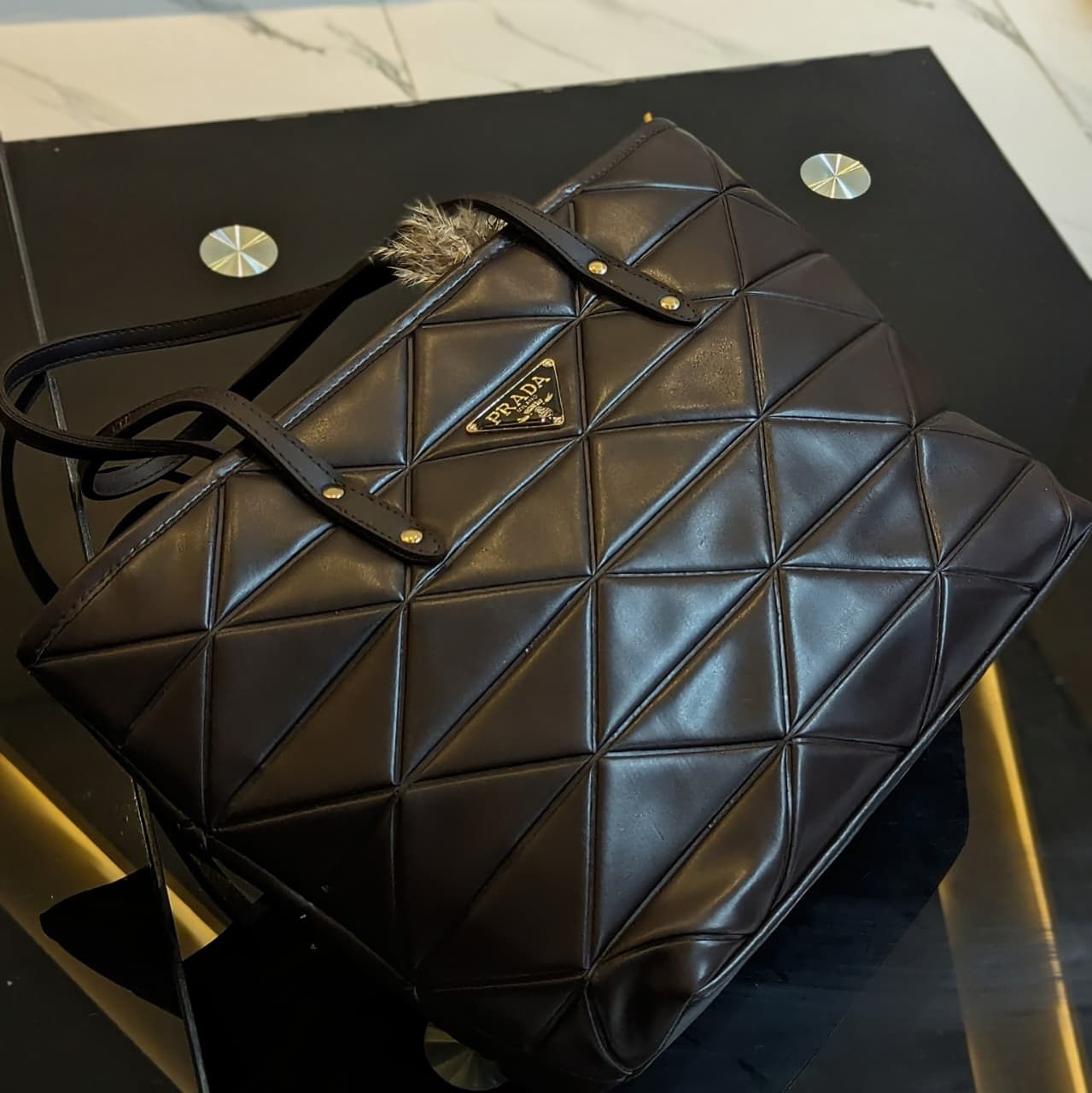 Diamond Quilted Luxe Tote Bag