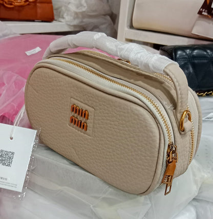 Elegant Dual-Zip Mini Handbag