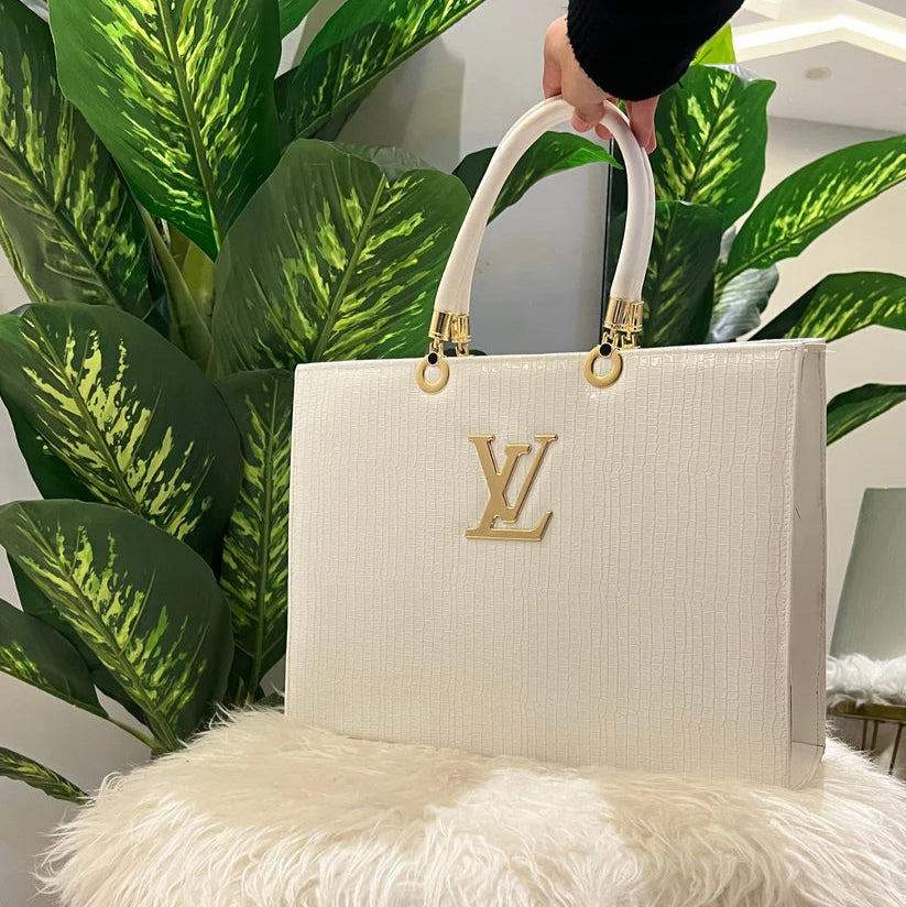 Wasiza™ Crysta White Tote – Chic Vegan Leather Carryall for Women