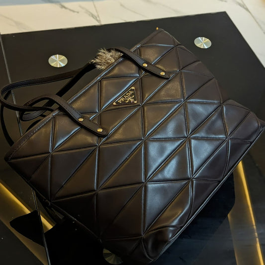 Diamond Quilted Luxe Tote Bag